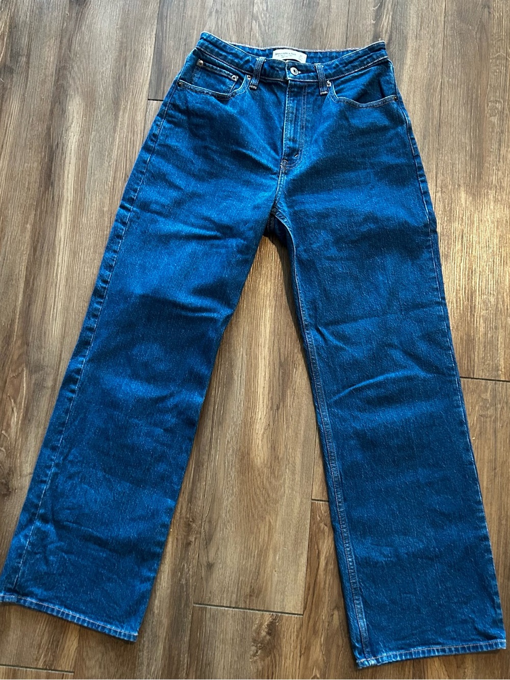 Abercrombie & Fitch Womens Blue High-Rise 90s Relaxed Straight Jeans Size 27